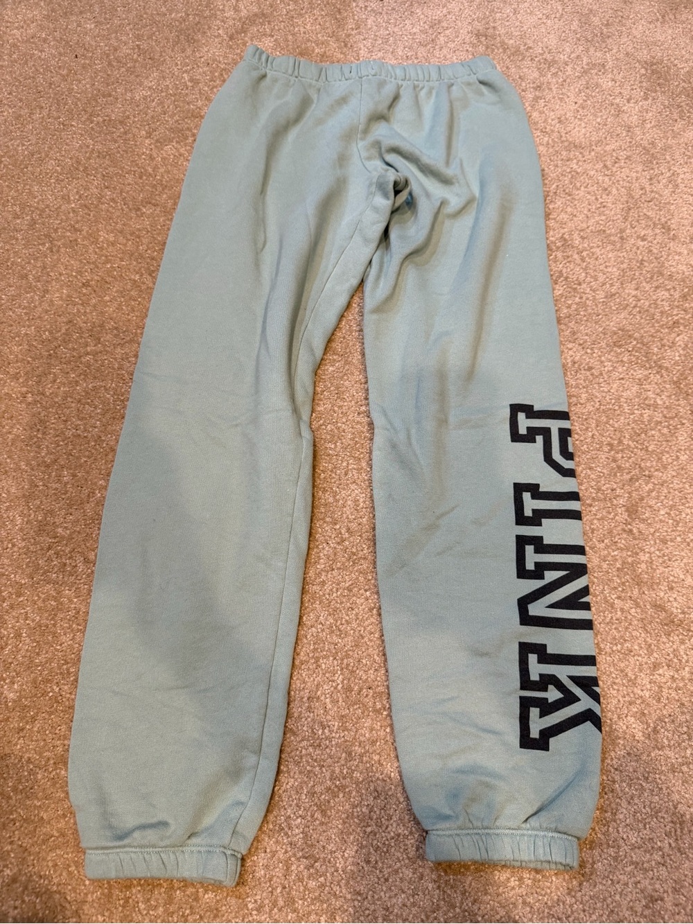 PINK Victoria's Secret Sage Green Sweatpants with Black Side Logo Size XS